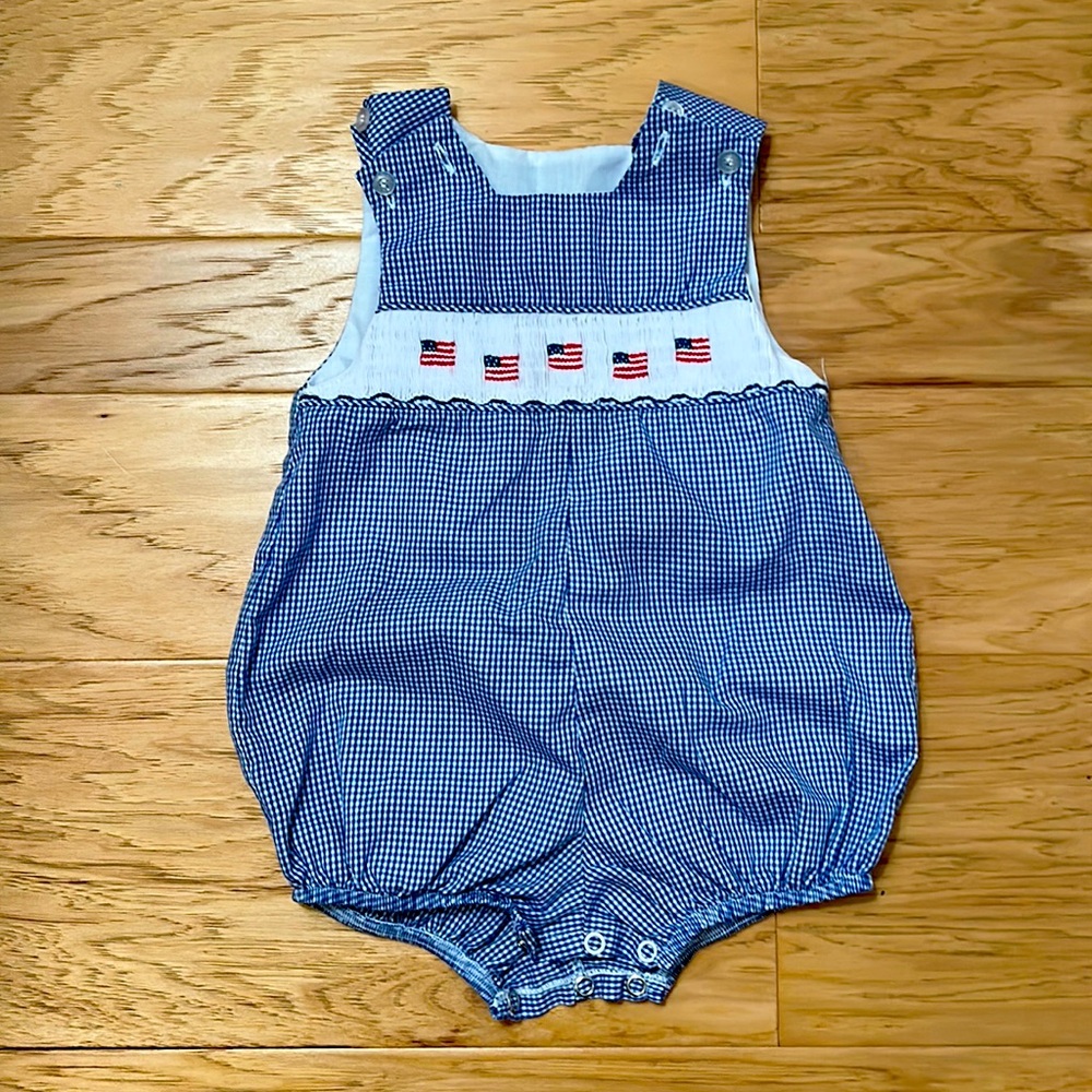 Blue Gingham Kids One Piece